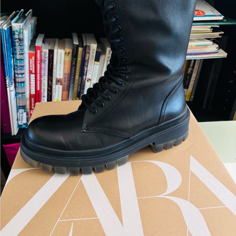Zara Women's Black Combat Boots